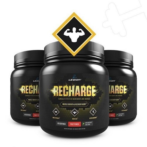 Three Bottles of Legion Recharge Post Workout Supplement