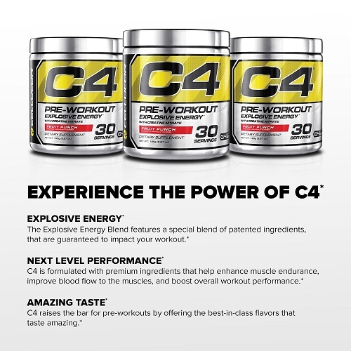 Experience the power of Cellucor C4 Pre Workout Supplements